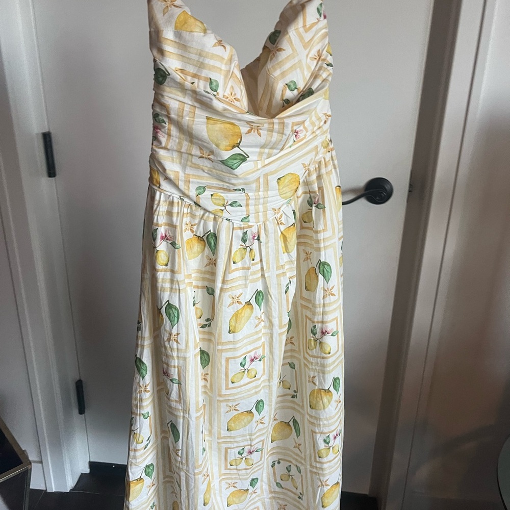 Strapless lemon dress
